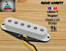 G.M. Texas Alnico's Strat Stratocaster® Bridge pickup For Fender® White 9K