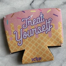 Ice Cream Koozie Pink Huggie "Treat Yourself" by iCup Unused