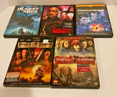 5 DVD Lot SALE!  Pirates Caribbean(2), Paycheck, Planet of Apes, Passenger 57