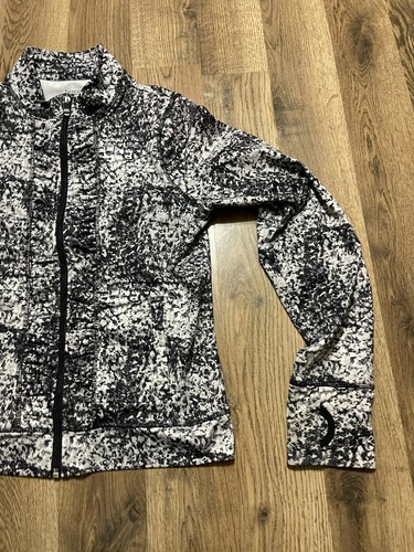 Danskin Now Jacket, Girl's Size XL, Black White, Full Zip, Long Sleeve - Picture 4 of 8