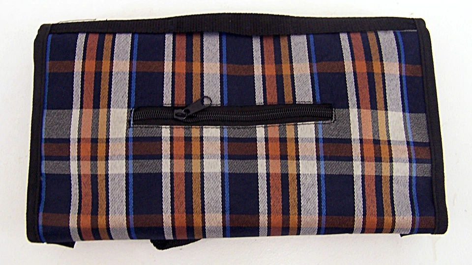 Klapp- Trolley-Tasche blau-braun-weiß- Einfaches & bequemes Einkaufen  - Bild 4 von 4