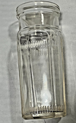 Antique H J Heinz Clear Glass 8 panel ribbed 6'' 1920s Jar H6 424 3 Rare