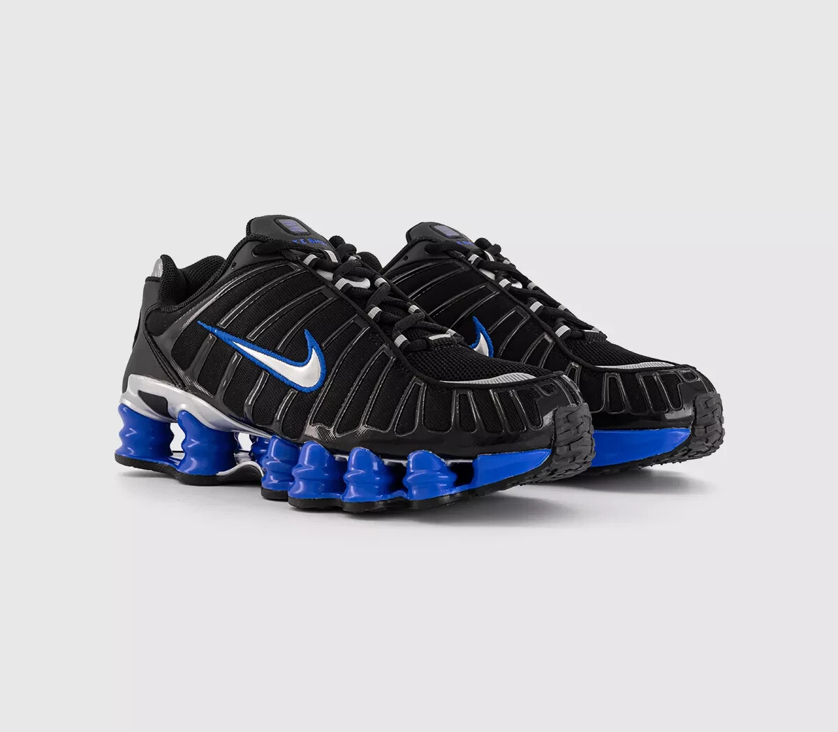 スニーカー Nike Shox Tl Sneaker Black, Silver & Blue Nike Shox TL Men's Shoes in Black / Blue and Silver Genuine
