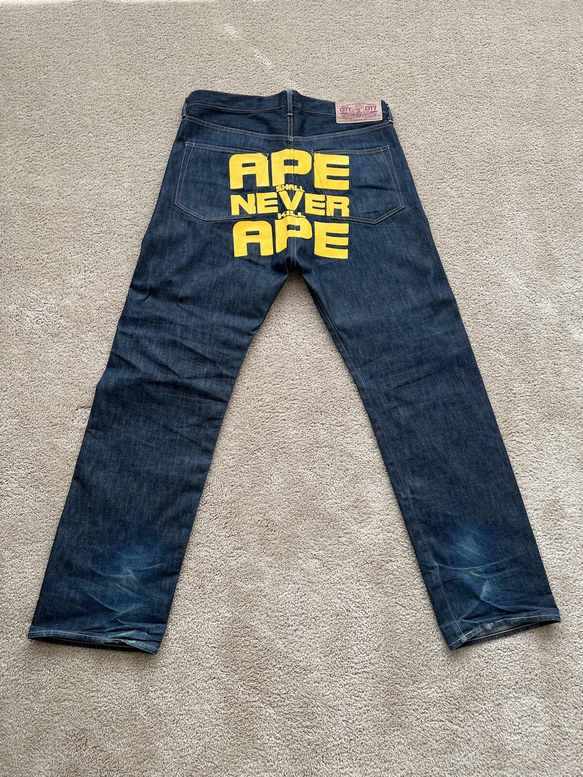 Bape Denim Jeans Ape Shall Never Kill Ape OG A Bathing Ape Nigo Era 💎