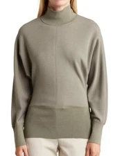 NWT- Theory Double-Knit Dolman-Sleeve Pullover Top, Pale Green/Army - P/XSmall