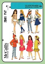 9" Doll Clothes Pattern Wardrobe McCall's 7841 Vtg 60's Sewing  KNITTING Craft