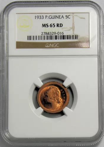 Guinea-Bissau - 1933 5c KM#1 in NGC MS 65 RD