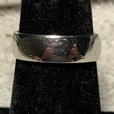 Vintage Sterling Silver 925 Ring with Wide Band Size 7.