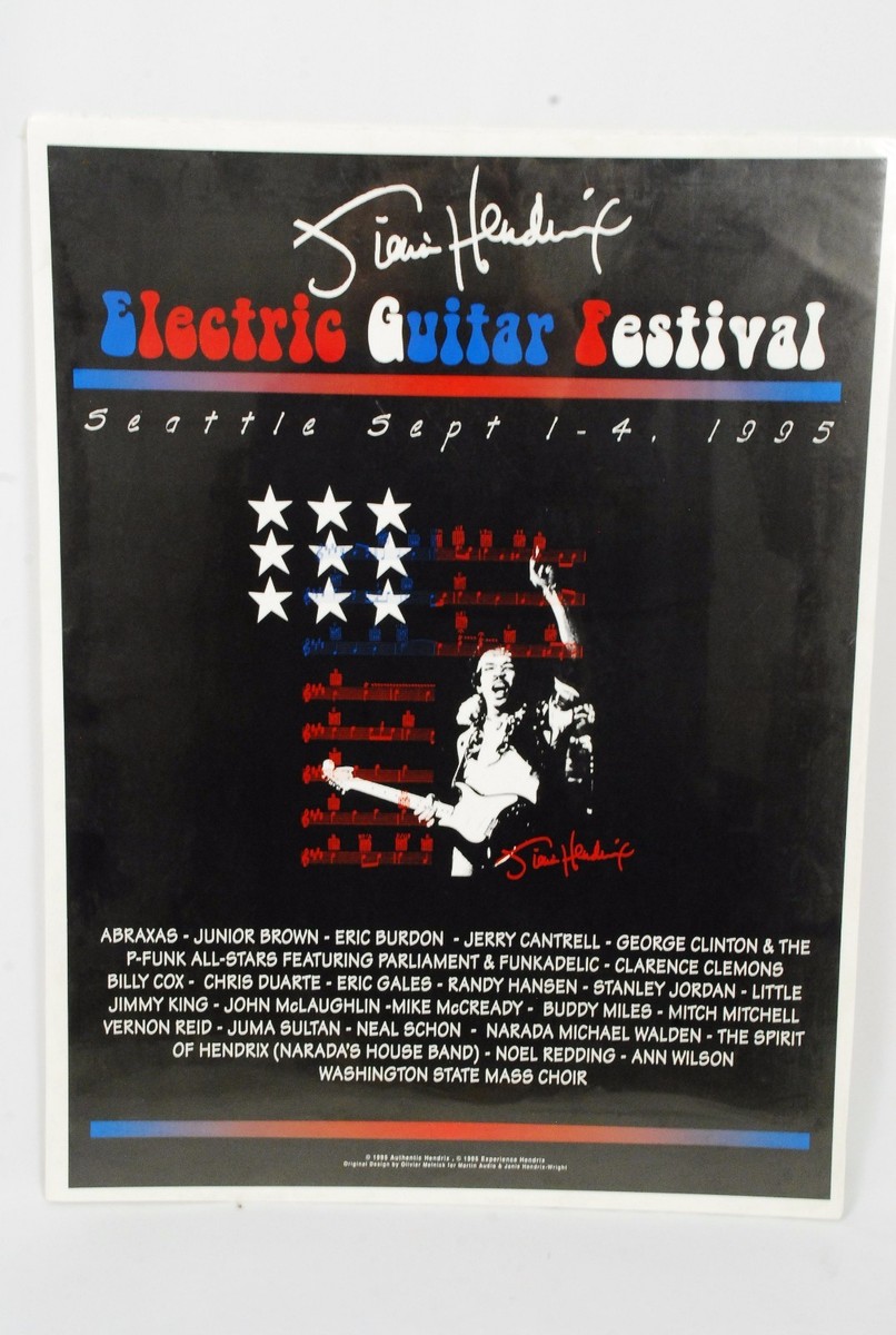 1995 Jimi Hendrix Electric Guitar Festival Poster Seattle Sept 1-4