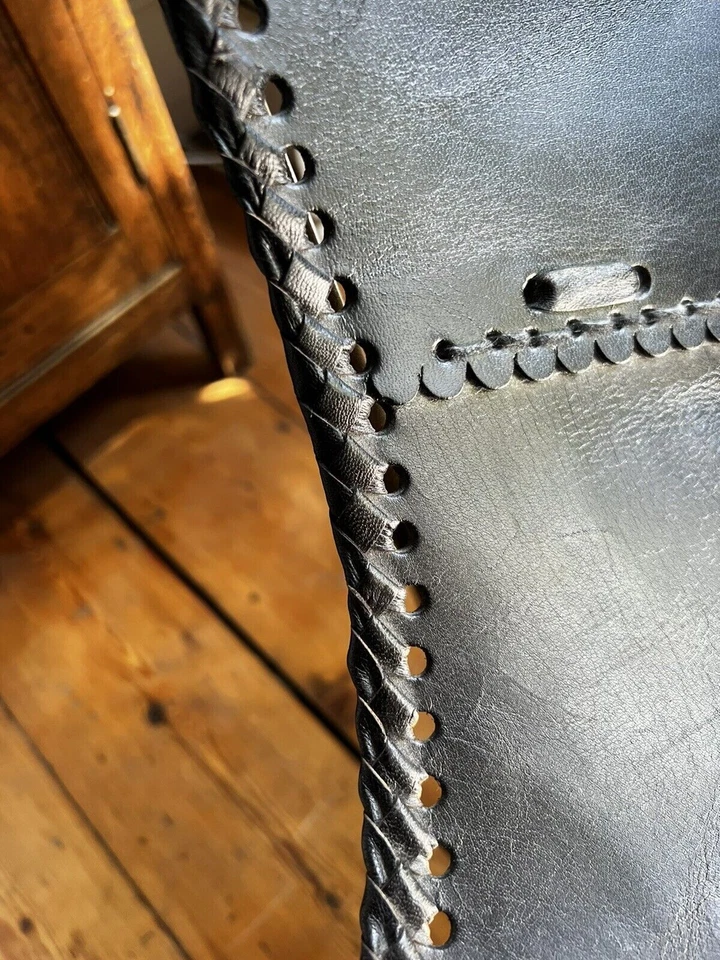 Nova Cadeira Borboleta Marrom Maravilhoso Couro Vintage com Armação de Ferro Dobrável - Imagem 4 de 4