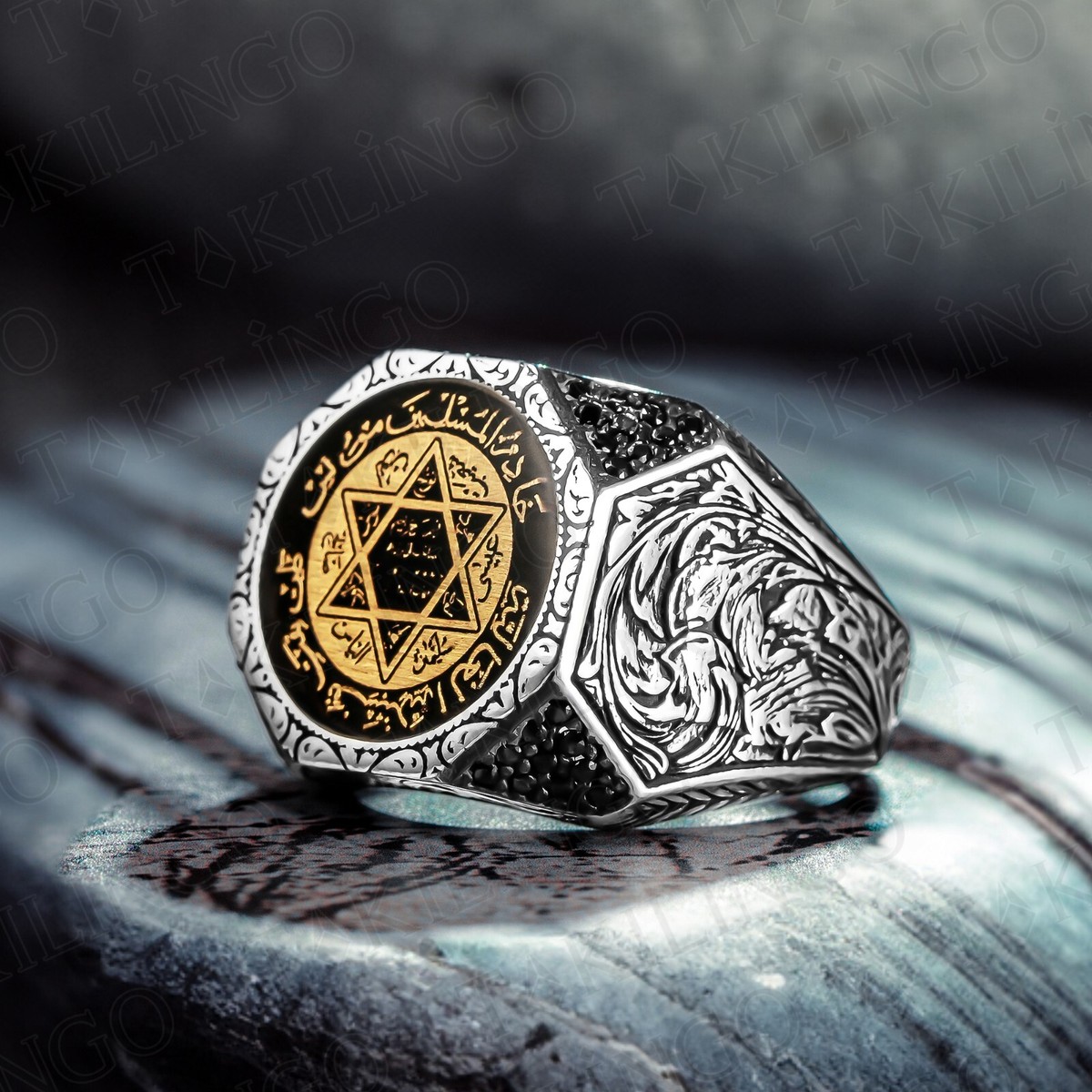 超激レア 90s salomon 旧ロゴ リングarchive 11747391 925 Sterling Silver Seals of The Seven Archangels Seal Of Solomon