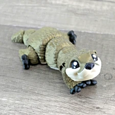 Mini River Otter 3D Printed Articulated Flexi Fidget 4" Toy- Stocking Stuffer