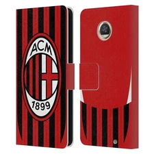 OFFICIAL AC MILAN 2024/25 CREST KIT LEATHER BOOK WALLET CASE FOR MOTOROLA PHONES
