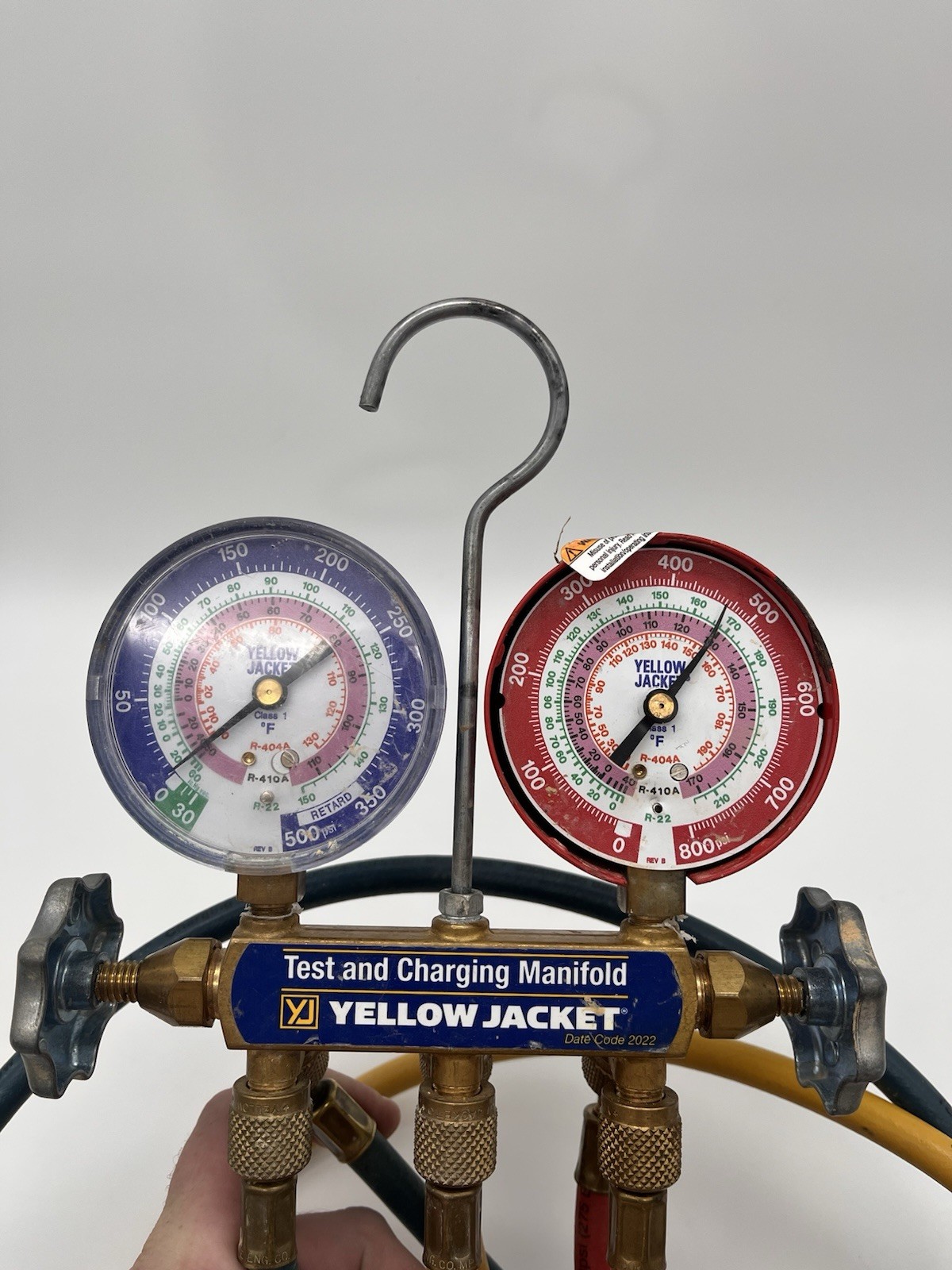 YELLOW JACKET 42004 Series 41 Manifold with 3-1/8 inch Gauge