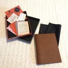PLOTTER 6-Hole Ring Leather Binder Liscio A5 Brown System Notebook