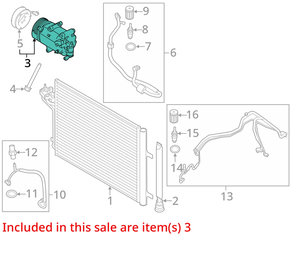 AC Compressor Fits 13-16 ESCAPE 1049324 - Image 2 of 3