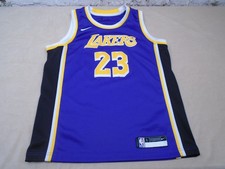 Los Angeles Lakers LeBron James 23 Men's Purple Basketball Jersey Size L Nike