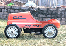 Excellent 1950 Garton Pedal Car Hot Rod Original Orange Glossy Paint