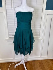 David's Bridal Strapless Teal Green Cocktail Dress Size 6