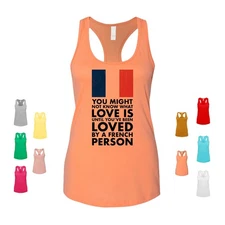 Loved By A French Person flag patriotic heritage pride culture Women's Tank