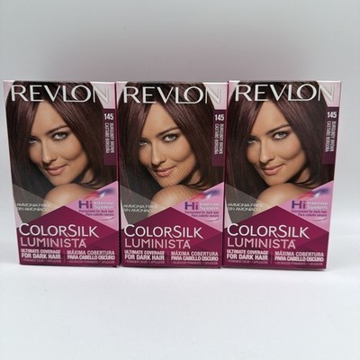 Revlon Colorsilk Luminista Hair Color 145 Burgundy Brown 3 Pack