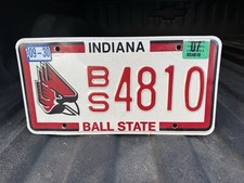 Indiana Ball State University License Plate BS4810 Collectible Vintage