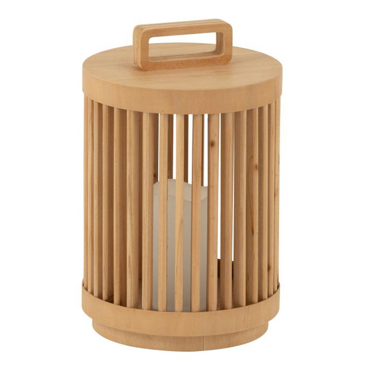 Lampe de table LED en bois cylindrique 32cm au design minimaliste épuré