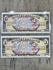 Disney Dolalrs 2008 80th Anniversary Mickey Mouse  $1 and $5 Matching SN Rare! — photo 2