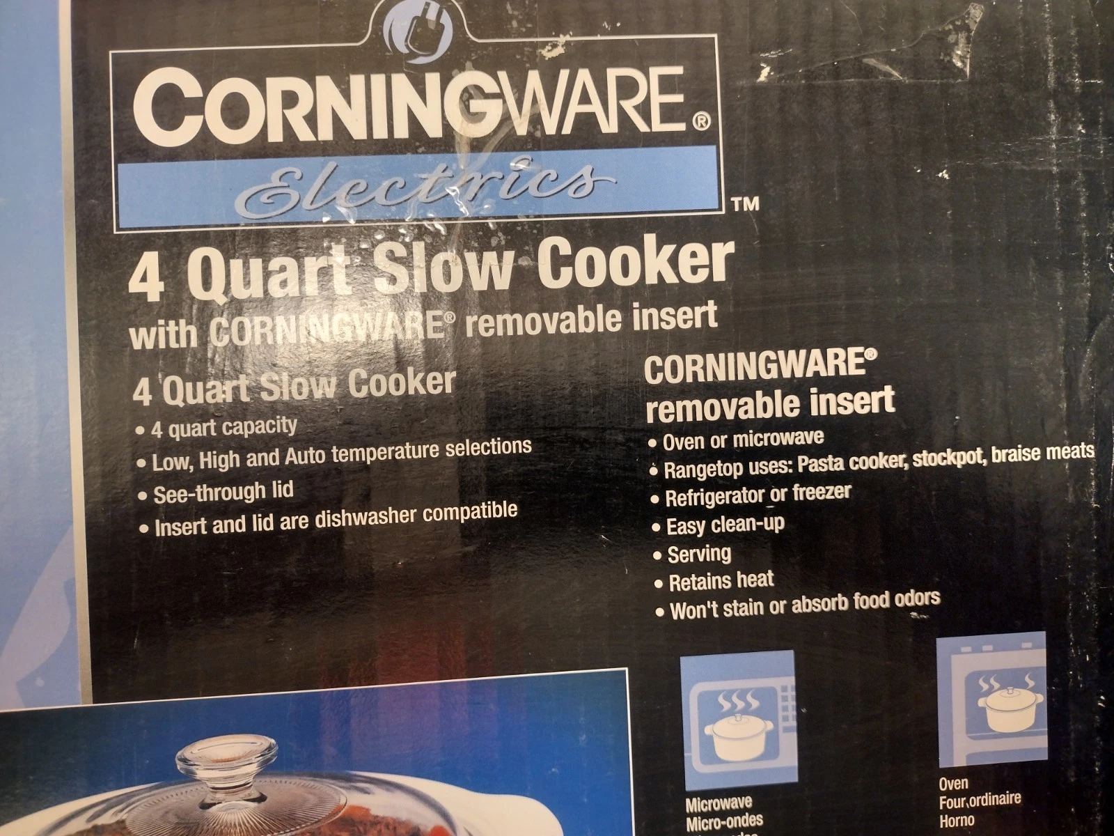 CORNINGWARE ELECTRIC SLOW COOKER CROCK-POT 4 QUART SC-3544 SPOTLESS L@@K !!!!!!!