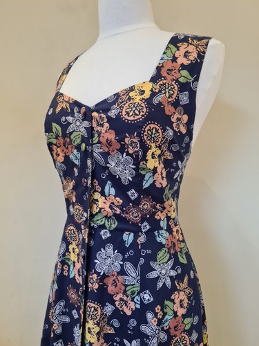 Vintage Laura Ashley Summer Dress 80s Floral Strappy Sweetheart neckline 14 - Picture 6 of 14