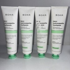 Lot Of 4- Boka Ela Mint Toothpaste -Fluoride Free / 3.4oz Each/ Slightly Damaged