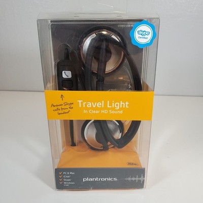 Plantronics Audio 478 USB Stereo Headset Noise Cancelling Mic Skype PC Mac New