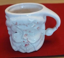 Vintage Santa Claus Head Winking Eye Cup Mug 2 5/8 x 2 3/4 Inches Ceramic