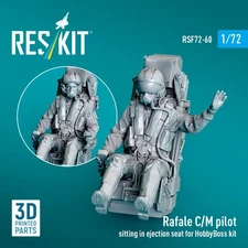 Rafale C/M pilot sitting in ejection seat for HobbyBoss 1/72 ResKit RSF72-0060