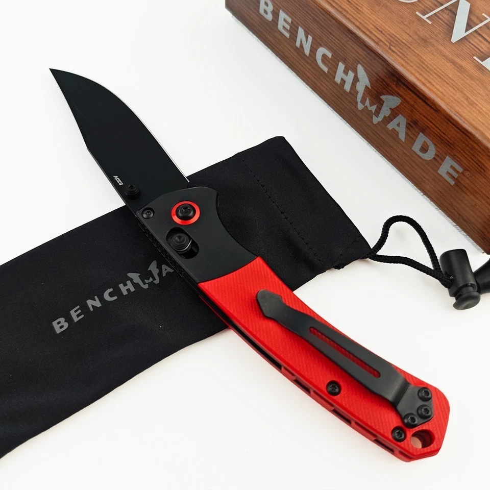 Benchmade 15085 Mini Curved River Red Handle Black CPM-S30V AXIS® Pocketknife - Image 2 of 4