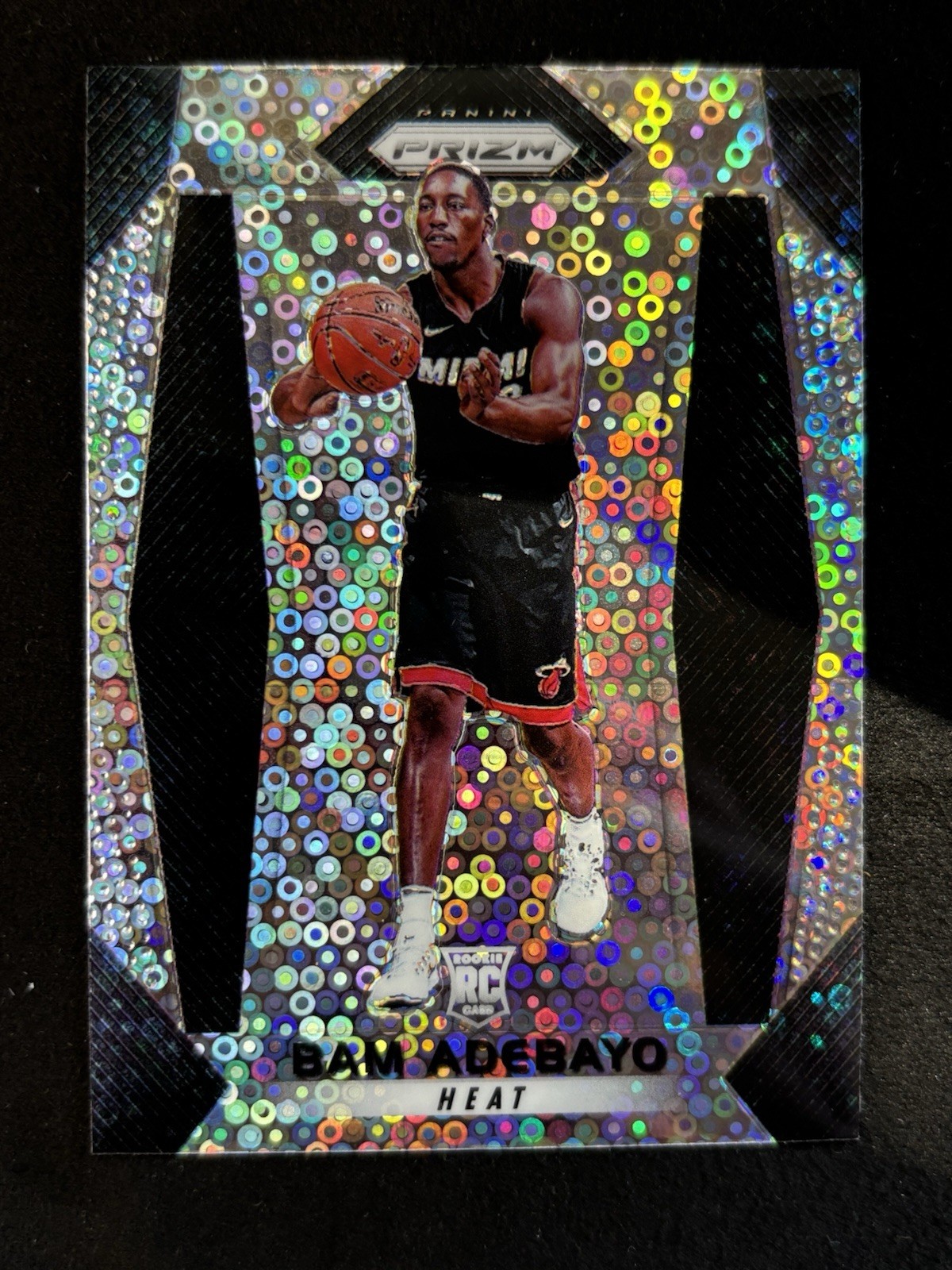 Bam Adebayo RC 2017-18 Prizm DISCO FAST BREAK ROOKIE Card #51 Heat RC NBA FINALS