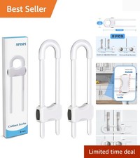 Adjustable Cabinet Locks for Babies - U-Shaped Child Safety Latches, 2 Pack