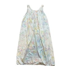 Vtg Lorraine Floral Sleeveless Summer Nightgown Women Small Lace Bow Tie USA