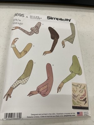 Simplicity Pattern 8695 ~ 1930s VINTAGE ~ (7) Vintage Sleeves/Bodice Guide 10-22