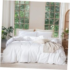Bedding Duvet Cover Set 100 King 104"x90" Solid Bright White No Comforter 