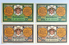 Notgeldscheine 2x 50 und 2x 75 Pf.  der Stadt Ellrich am Harz 1921