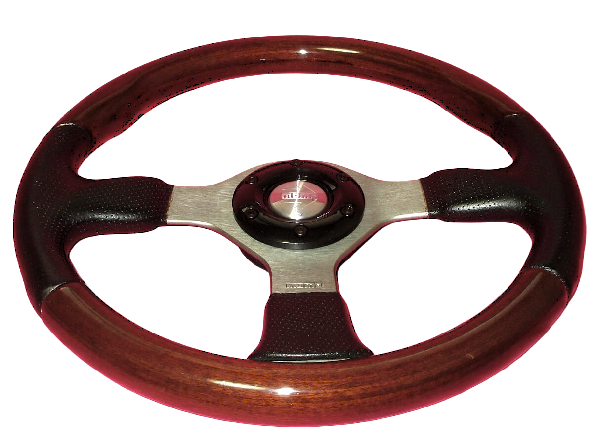 MOMO Fighter Wood Leather Steering Wheel 350mm JDM Toyota EURO 86