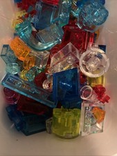 LEGO 100 pc TRANSLUCENT TRANSPARENT SEE THROUGH BUILDING PIECES Random - Washed