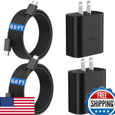 45W USB-C PD Fast Charger  6.6ft Cable for Samsung S25 S24 S23 S22 S20 Note10 