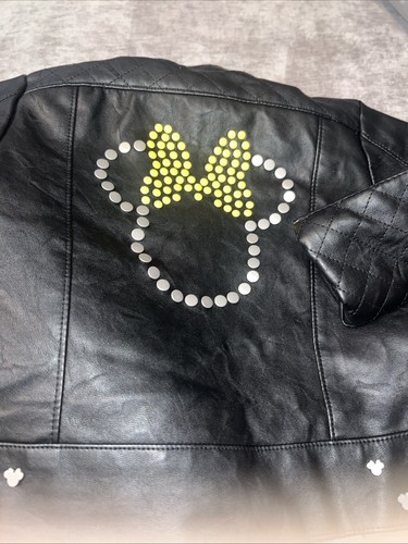 Disney Minnie Mouse Biker Jacket Girls Size 4 Faux Leather - Picture 8 of 8