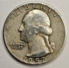 1957 D Washington Quarter 25c 90% Silver #D5W3