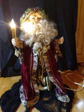 Telco Creations  23” Old World Santa Father Christmas Red Cloak Light Up Rare