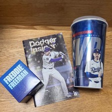 Freeman Ring World Champion Dodgers Visitor Exclusive Booklet with Cup