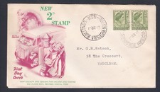 1951 KING GEORGE VI 2d PRE-DECIMAL STAMP WIDE WORLD FIRST DAY COVER #17