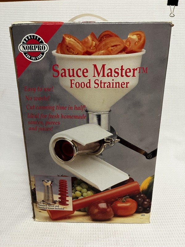 Norpro #1951 SAUCE MASTER Food Strainer - Complete w/ Instruction Manual - *Read